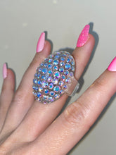 Glam Queen Lucite Ring Aurora Borealis