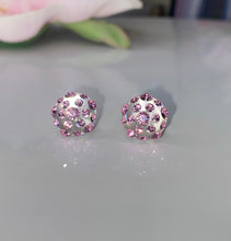 Clear Acrylic Stud Earrings With Pink Crystal Rhinestones