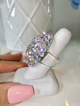 Glam Queen Lucite Ring Aurora Borealis