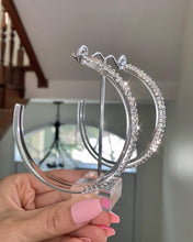 Oversized Acrylic Hoop Earrings With Crystal Elements