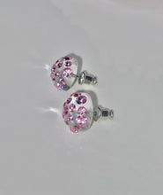 Clear Acrylic Stud Earrings With Pink Crystal Rhinestones