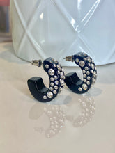Monroe Acrylic Crystal Earrings In Black