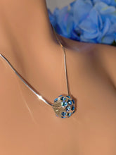 Lovely Lucite Necklace With Blue Crystals