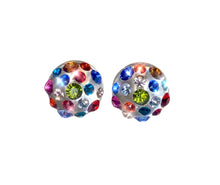 Lucite Studs Multicolored Crystals