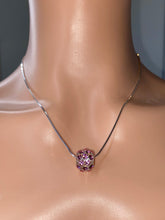 Lovely Lucite Necklace With Pink Crystal