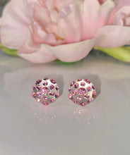 Clear Acrylic Stud Earrings With Pink Crystal Rhinestones