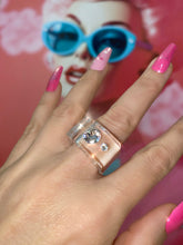 Transparent Crystal Lucite Cube Ring