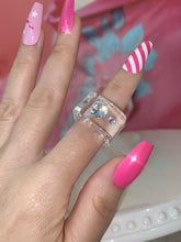 Transparent Crystal Lucite Cube Ring