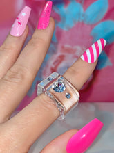 Transparent Crystal Lucite Cube Ring