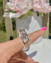 Art Deco Acrylic Ring Clear