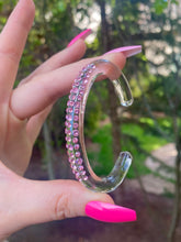 Acrylic Cuff Bracelet With Pink Crystal Elements
