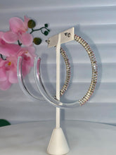 Oversized Acrylic Hoop Earrings With Pink Crystals