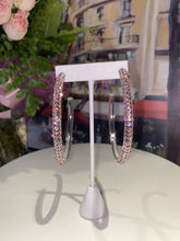 Oversized Acrylic Hoop Earrings With Pink Crystals