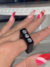 Art Deco Black Acrylic Ring