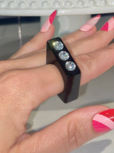 Art Deco Black Acrylic Ring