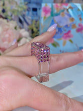 Rectangular Cube Ring In Pink