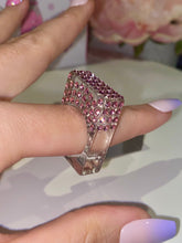 Rectangular Cube Ring In Pink