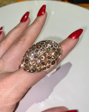 Glam Queen Lucite Ring In gold Crystals