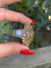 Glam Queen Lucite Ring In gold Crystals