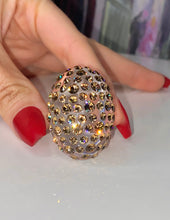 Glam Queen Lucite Ring In gold Crystals