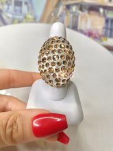 Glam Queen Lucite Ring In gold Crystals