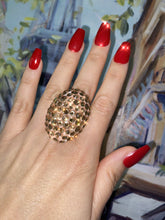 Glam Queen Lucite Ring In gold Crystals