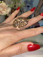Glam Queen Lucite Ring In gold Crystals