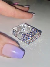 Rectangular Cube Ring In Aurora Borealis