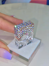 Rectangular Cube Ring In Aurora Borealis