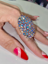 Glam Queen Lucite Ring Aurora Borealis