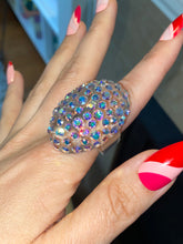 Glam Queen Lucite Ring Aurora Borealis