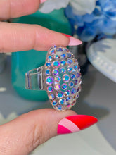 Glam Queen Lucite Ring Aurora Borealis