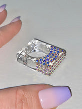 Rectangular Cube Ring In Aurora Borealis