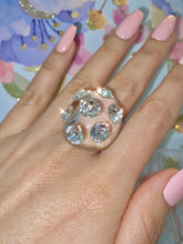 Large Jewel Acrylic Crystal Ring In Clear