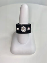 Black Acrylic Crystal Cube Ring