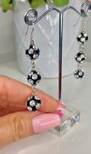 Sorrento Acrylic Crystal Ball Drop Earrings Black