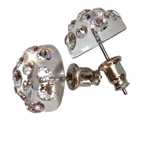 Clear Acrylic Stud Earrings With Crystal Rhinestones