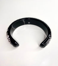 Moonlight Sparkle Acrylic Crystal Cuff Bracelet In Black