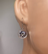 Chunky Clear Acrylic Earrings With Crystal Gemstones