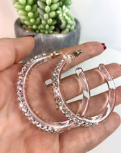 Red Carpet Acrylic Crystal Hoop Earrings Clear