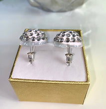 Large Acrylic Stud Earrings Ring With Crystal Rhinestones