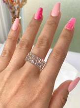 Clear Wide Band Acrylic Ring With Crystals