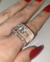 Transparent Crystal Lucite Cube Ring