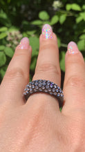 Black Acrylic Ring With Crystals