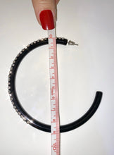 Oversized Black Acrylic Crystal Hoop Earrings