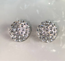 Large Acrylic Stud Earrings Ring With Crystal Rhinestones