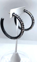 Red Carpet Acrylic Crystal Hoop Earrings In Black