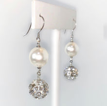Pearl Drop Crystal Dangle Earrings