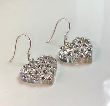 Heart Shaped Lucite Earrings With Crystals