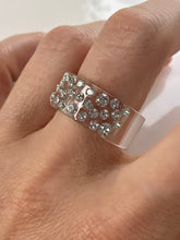 Clear Wide Band Acrylic Ring With Crystals